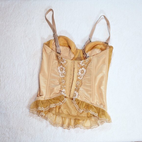 Feminine Lacy Gold Corset by Aubrey Size 34B - Picture 3 of 7
